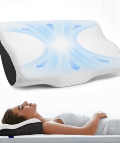 Wolkenfeld Orthopädisches Kissen - Ergonomisches Memory Foam Nackenkopfkissen für Nackenschmerzen - Seitenschläferkissen
