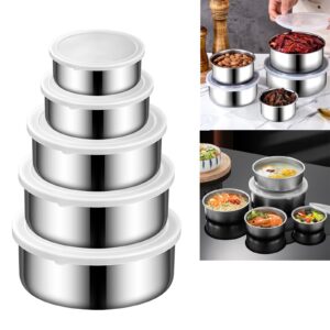 Dvagoent Edelstahl Schüssel 0,25l-1,4l, 5 Schüssel Set Backschüsseln|Rührschüsseln Salatschüssel