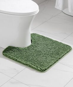 MIULEE Weiche Badteppich rutschfest Badezimmermatte Flauschig Teppich für Bade & Wohnzimmer Schlafzimmer 50x50 cm Matcha