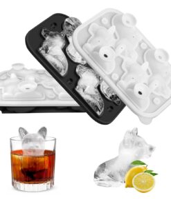 Silikon 3D Corgi 8 Eiswürfelform Groß Wiederverwendbar für Whiskey Cocktails Eiswürfel Formenauswahl
