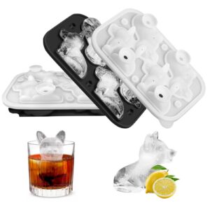 Silikon 3D Corgi 8 Eiswürfelform Groß Wiederverwendbar für Whiskey Cocktails Eiswürfel Formenauswahl