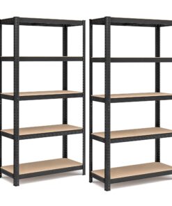 SONGMICS Schwerlastregal, Stahlgestell, bis 875 kg belastbar, für Keller, 40 x 90 x 180 cm, 5 verstellbare Ablagen, schw