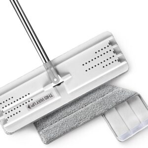 JOYMOOP Mikrofaser Bodenwischer für professionelle Reinigungshaft, Flacher Wischmopp mit waschbaren Pads, ideal für Fami