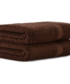 Handtücher Set 100% Baumwolle 2er Pack 50x100 cm Braun - Soft & Absorbent für Bad und Wellness
