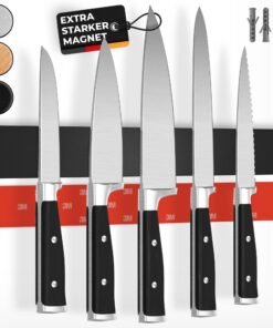 CUCINO Magnetleiste für Messer selbstklebend --extra stabile Magnetsieg - Einfache Montage ohne Bohren - 40cm