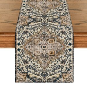 Artoid Mode Bohemian Vintage Braun Tischläufer: Küche und Essbereich Dekoration für Party und Urlaub - OEKO-TEX STANDARD