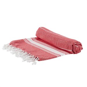 Nicola Spring Türkischer Baumwollbadetuch - Rot - Soft und Luxuriös für Bad und Pool - 170 x 90 cm - Sommerfrisch