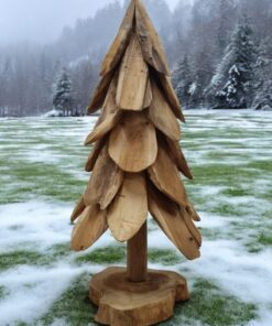 Teak Holz Tannenbaum - Wald Dekoration - 40 cm - Ideal für moderne Wohnzimmer - 30-80 cm Hochrangige Deko