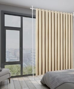 Raumteiler Paravent Gardinenstangen Ausziehbar Freistehend Wohnzimmer Balkone Weiß