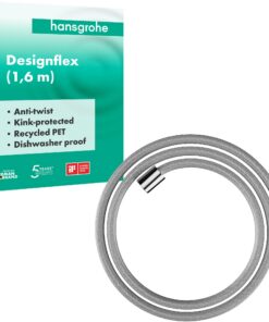 Hansgrohe Designflex universal Textil Duschschlauch 1,60 m - flexibel, mit Verdrehschutz & Knickschutz, für Duschen chro