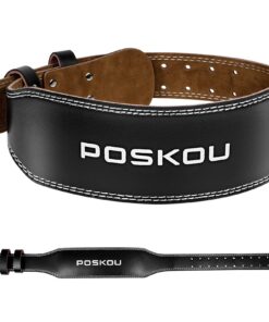 Gewichthebergürtel Herren Damen Leder - 4" Verstellbar, 10 Löcher, Fitness Krafttraining, Schnalle, Qualitätsgarantie