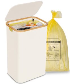 Efluky Gelber Sack Ständer, leicht entlehrbar mit Tür auf Rückseite, für Küche & Haushalt - Beige