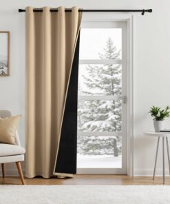 MIULEE Doppellagige Thermovorhang Beige 225x132