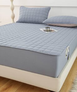 Aotiwe Baumwollspannbettlaken 120x200 cm, dickes Material, Dunstblau, einfaches Gittermuster für komfortables Schlafen
