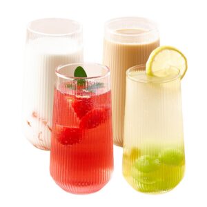 NSXIN Latte Macchiato Kristallgläser 400ml 2er Set | Hitzebeständig | Modern & Functional | Tipo B 500ml 4 Stk