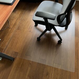 Bürostuhl Bodenschutzmatte für Hartböden rutschfest (50x50cm) für Home Office Holz Schutz Transparent 1.5mm