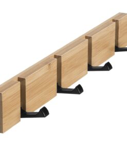 ANVODE Holz Garderobenhaken Wand, Faltbare Leiste mit 4 Haken für Jacken und Mäntel - perfekt für die ganze Familie im S