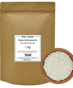 NatureWax® DistrEbution Rapswachs mit Kokoswachs 1kg für Kerzen und Duftmelts - Naturlichere Kerzen für Zuhause