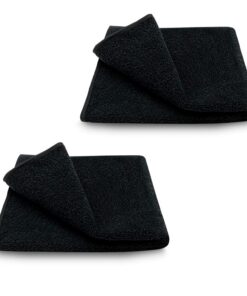 ARLI Schwarz Duschtuch 2er Set 60x120 cm 100% Baumwolle Hochwertige Frottier Frottee Badetuch mit Handtuchaufhänger