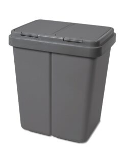 Alpha Müllbehälter 2 x 25 L Duo Bin für FamilienGRAU inkl. 2 Ersatzfedern