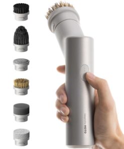 HOTO Elektrische Küchenreinigungsbürste, IPX7 wasserdicht, ideal für Bad, Spüle, Dusche und Fliesen, 9 Bürstenköpfe, Bei