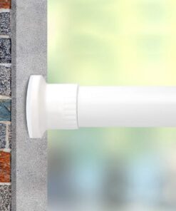 Weißer stufenloser Teleskopstange 310-410cm Klemmstange für Gardinen und Raumteiler | Spannstange 310-410cm Weiß stufen