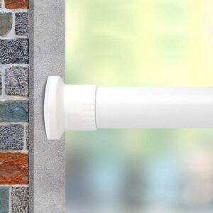 Weißer stufenloser Teleskopstange 310-410cm Klemmstange für Gardinen und Raumteiler | Spannstange 310-410cm Weiß stufen