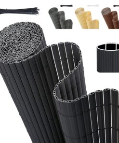 Global Recycled Standard Sekey PVC Sichtschutzmatte 100x300cm Anthrazit Balkon Sichtschutz