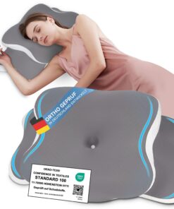 Ergonomisches Memory Foam Kissen gegen Nackenschmerzen für Seiten-, Rücken- und Bauchschläfer