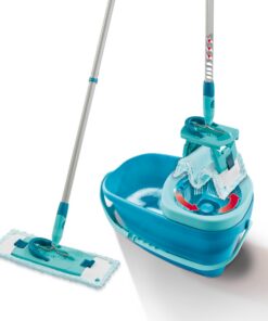 Leifheit Set CLEAN Twist M Flachwischer Ergo |0 für Parkett, Laminat und Echtholz: Mop mit Supersoft Bezug und Schleuder