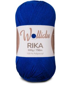 Rika Garn zum Häkeln und Stricken Royal Blau 100% Polyacryl Oeko-Tex | Wollidu Garn 300g / 798m Strickgarn Royal Blau P