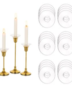 Glasseam Glas Tropfenfänger für Kerzen 24er Klar Set Tropfschutz Stabkerzen Hochzeit Tisch
