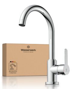 Wasserwerk WK5 Küchenarmatur - Design-Wasserhahn - Chrom - 360° drehbar - Energiesparfunktion & Verbrühschutz - Premiumq