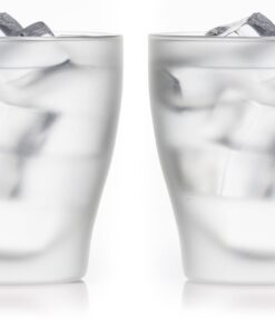 Feelino 2x 200ml doppelwandige "satinierte" Tee- und Kaffee-Gläser mit Schwebe-Effekt für Whiskey, Wasser, Säfte, Cola,