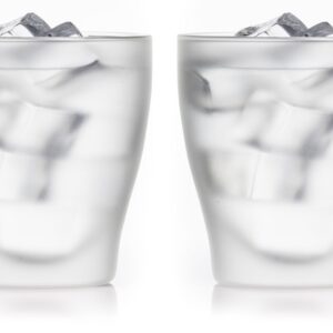 Feelino 2x 200ml doppelwandige "satinierte" Tee- und Kaffee-Gläser mit Schwebe-Effekt für Whiskey, Wasser, Säfte, Cola,