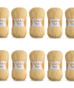 Wollidu Mila Garn Beige Strickgarn für Häkeln und Stricken 100% Polyacryl | Wollidu Mila Garn 10 x 50g/133m Beige Stric