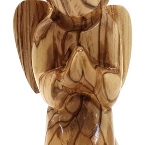 Zuluf Gesunden Gesichts Beileidsengel aus Olivenholz (12,2 cm) | dekorative Trauerfigur | Ideal als Beerdigungsgeschenk