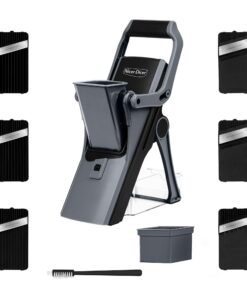 Genius Nicer Dicer Mando Gemüseschneider 12tlg. mit 6 austauschbaren Klingen - Mandoline Vegetable Chopper für schnelles