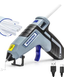 WORKPRO Akku Heißklebepistole 3,6 V für Kunst und Reparatur mit automatischer Abschaltung und schnellem Aufheizen von 10