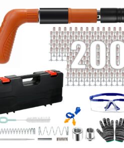 Nagelpistole für Zementwand mit 200 Runden Nägeln und Plastikbox (Nagelpistole) Nagelpistole mit 200 Runden Nägeln für
