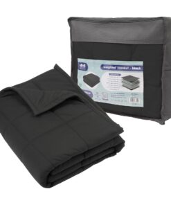 Harbour Housewares Gewichtsdecke für Erwachsene 125x150cm 4kg Schwarz - 7-Lagen mit Glasperlen gegen Angst & Schlafstöru