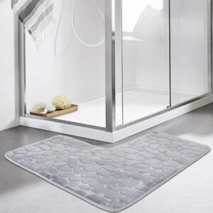 Comebachome L-förmige Badematte, nicht rutschend, für quadratische Dusche und Wanne, hohe Absorptionskraft, 80x80 cm |