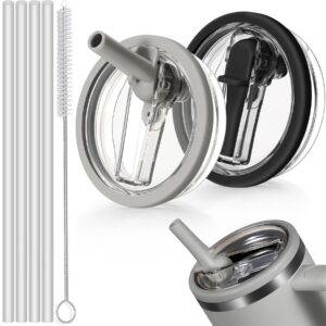 Sunshine Smile 2 Stück Auslaufsicherer Ersatzdeckel Stanley Cup 40oz + 4 Trinkhalme + 1 Strohhalm Bürste für Kinder Vers