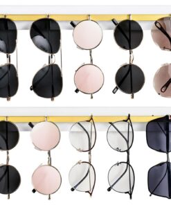 Mkono Mkono Wandmontierter Sonnenbrillen-Organizer, weiß, geschmackvoll, Wohnzimmer-Schmuck halterung, 2 Stück
