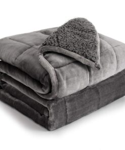 Sivio Sherpa Fleece Beschwerungsdecke, Schwere, gemütliche Flauschige Überwurfdecke, Fleece Baumwolle, 120 x 180cm, 7kg