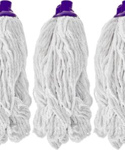 HV - Wischmopp - Parkett Baumwollmopp - für Echtholzböden - trockene und nasse Pflege - Set von 3 - Weiß - 160 gr