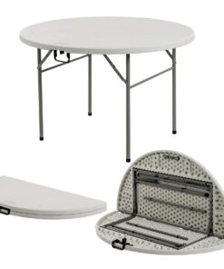 Harbour Housewares Robuster zusammenklappbarer Bocktisch 120 cm rund - leicht zu verstauen für Garten & Grillen