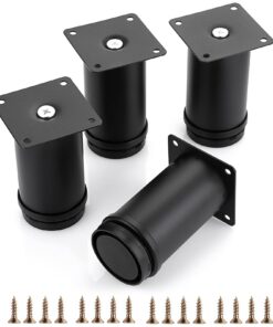 SUMTree Edelstahl Möbelfüße 10 cm 4 Stück Schwarze Beine für Schrank und Tisch | SUMTree Edelstahl Schrankfüße 10 cm 4