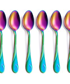 Seeshine Regenbogen-Esslöffel-Set, 6-teilig, spülmaschinenfest, glänzend