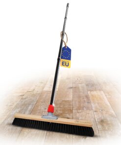 Novaliv Großer Holzbodenbesen mit Stiel 60 cm Kunstborsten Ideal für Haus und Hallen